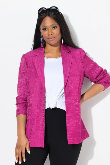 Ulla Popken 830767 Blazer effet froissé Magenta - Blazers - Blazers grande taille pour femme