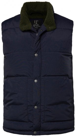 JP1880 831193 Gilet à doublure teddy Bleu marine - Vestes - Vestes Homme Grandes Tailles