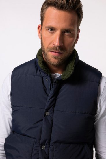JP1880 831193 Gilet à doublure teddy Bleu marine - Vestes - Vestes Homme Grandes Tailles