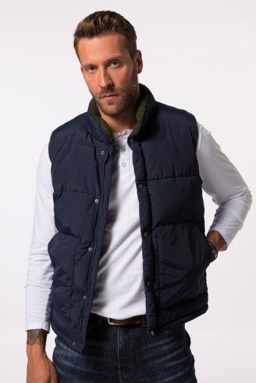 JP1880 831193 Gilet à doublure teddy Bleu marine - Vestes - Vestes Homme Grandes Tailles