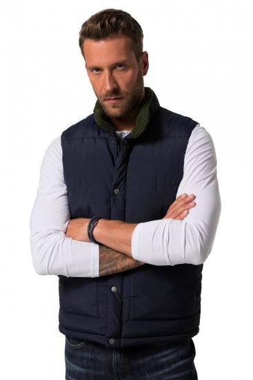 JP1880 831193 Gilet à doublure teddy Bleu marine - Vestes - Vestes Homme Grandes Tailles