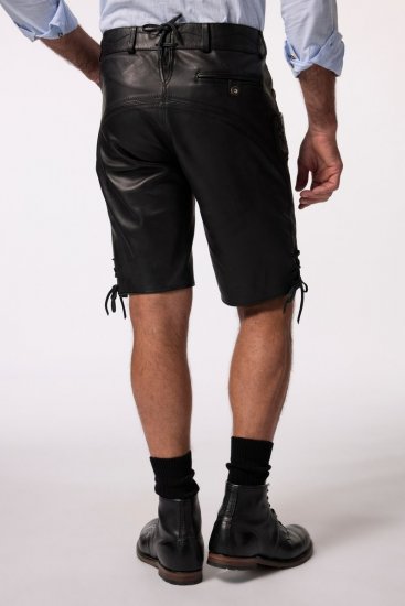 JP1880 831257 Short en cuir nappa Noir - Shorts - Shorts hommes grande taille