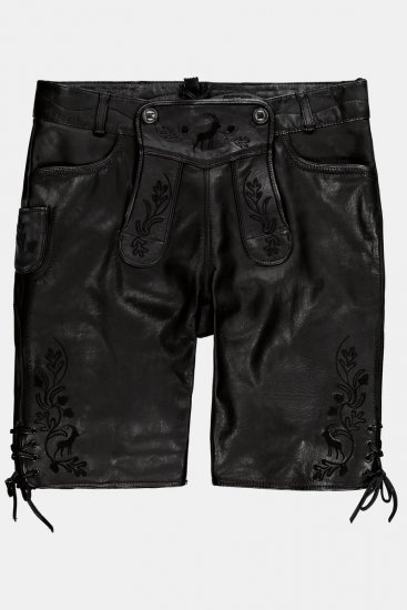 JP1880 831257 Short en cuir nappa Noir - Shorts - Shorts hommes grande taille