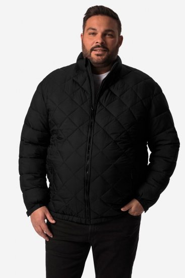 Men+ 494 Veste matelassée à col montant Noir - Vestes - Vestes Homme Grandes Tailles