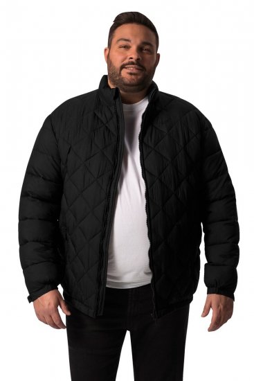 Men+ 494 Veste matelassée à col montant Noir - Vestes - Vestes Homme Grandes Tailles