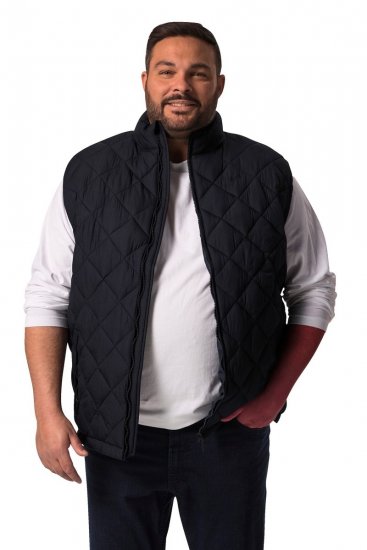 Men+ 578 Gilet matelassé à col montant Bleu marine - Vestes - Vestes Homme Grandes Tailles