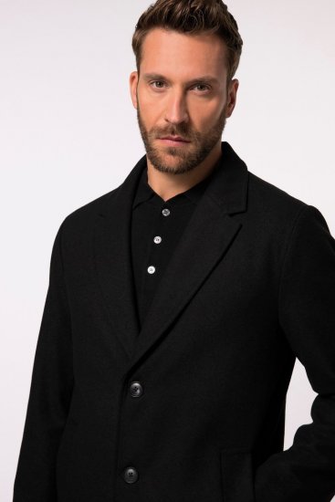 JP1880 Coat Classic Wool Blend Black - Vestes - Vestes Homme Grandes Tailles