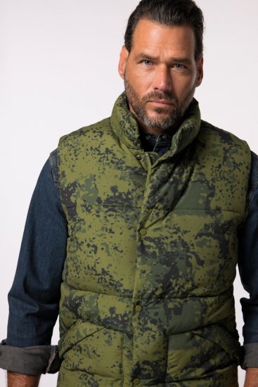JP1880 831610 Gilet matelassé camouflage Vert - Vestes - Vestes Homme Grandes Tailles
