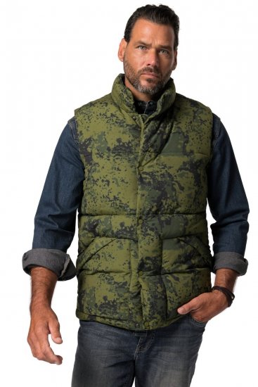 JP1880 831610 Gilet matelassé camouflage Vert - Vestes - Vestes Homme Grandes Tailles
