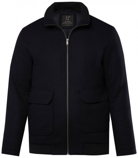 JP1880 831627 Blouson bomber en mélange de laine Bleu marine - Vestes - Vestes Homme Grandes Tailles