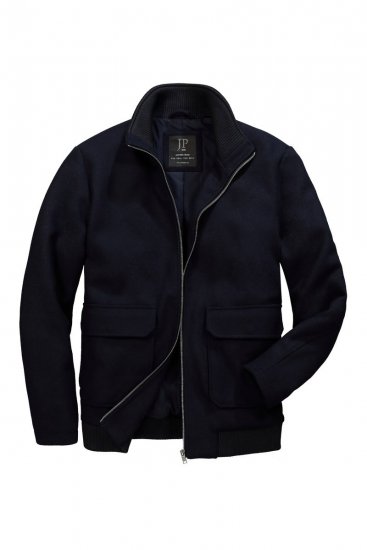 JP1880 831627 Blouson bomber en mélange de laine Bleu marine - Vestes - Vestes Homme Grandes Tailles