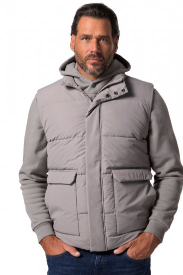 JP1880 831639 Gilet matelassé en polyester recyclé Gris foncé - Vestes - Vestes Homme Grandes Tailles