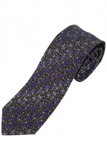 JP1880 831884 Cravate en soie à motifs extra-longue Bleu roi - Cravates et nœuds papillon - 