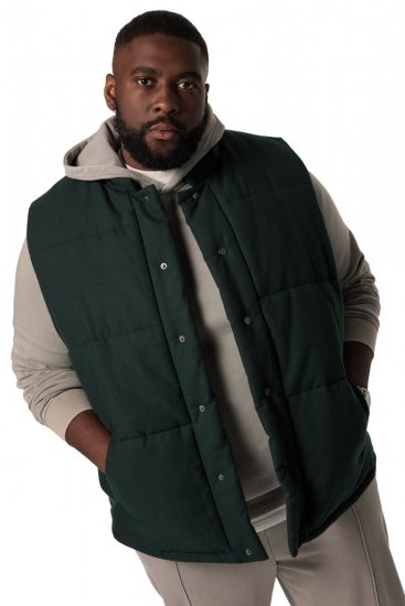 STHUGE 831896 Gilet flanelle matelassé Vert foncé - Vestes - Vestes Homme Grandes Tailles