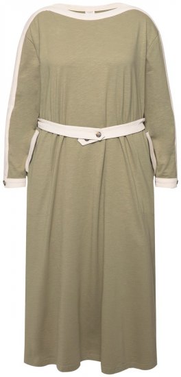Ulla Popken 831963 Robe à manches longues Gris - Robes maxi - Robes maxi grande taille