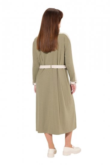 Ulla Popken 831963 Robe à manches longues Gris - Robes maxi - Robes maxi grande taille