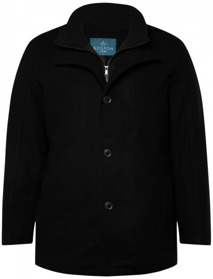 Boston Park 036 Veste effet laine à col montant Bleu marine - Vestes - Vestes Homme Grandes Tailles