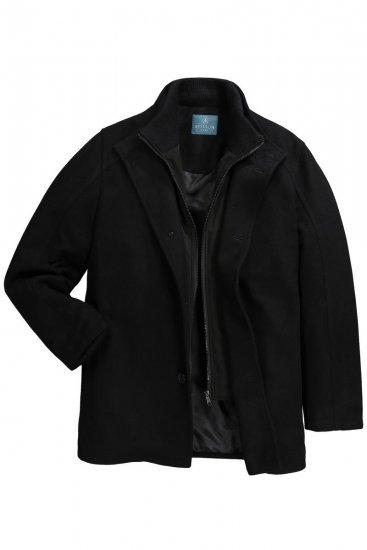 Boston Park 036 Veste effet laine à col montant Bleu marine - Vestes - Vestes Homme Grandes Tailles