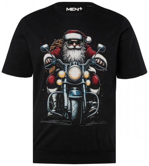Men+ 148 T-shirt bellyfit Père Noël à moto Noir - T-shirts - T-shirts Homme Grande Taille