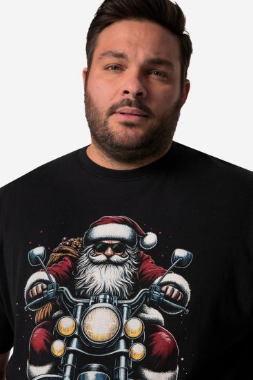 Men+ 148 T-shirt bellyfit Père Noël à moto Noir - T-shirts - T-shirts Homme Grande Taille