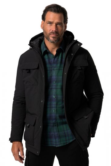 JP1880 832202 Veste de terrain à capuche Noir TALL - TALL vestes - Vestes TALL pour hommes grands