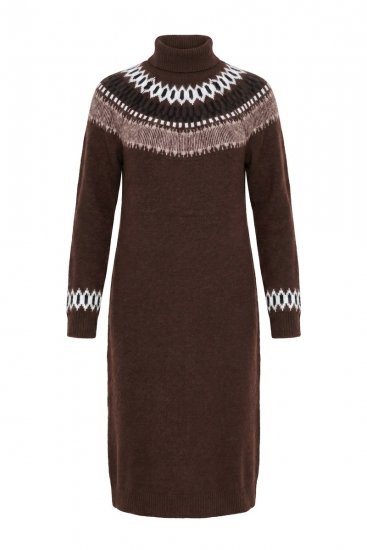 Ulla Popken 832670 Robe en maille imprimée à col roulé Multicolore - Robes - Robes pour toutes les tailles