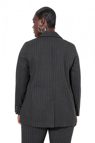 Ulla Popken 832935 Blazer à chevrons aux reflets métallisés Gris - Blazers - Blazers grande taille pour femme