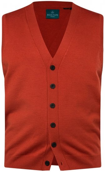 Boston Park 948 Gilet tricoté à col V Terracotta - Costumes - Costumes grandes tailles 