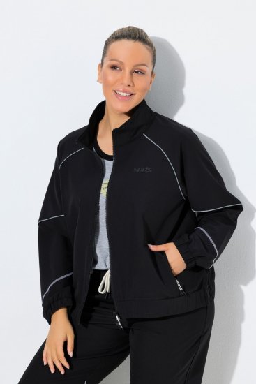 Ulla Popken 833237 Veste de sport à détails réfléchissants Noir - Vestes - Vestes femme grande taille