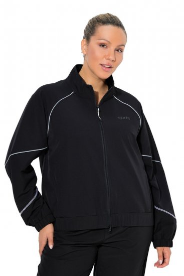 Ulla Popken 833237 Veste de sport à détails réfléchissants Noir - Vestes - Vestes femme grande taille