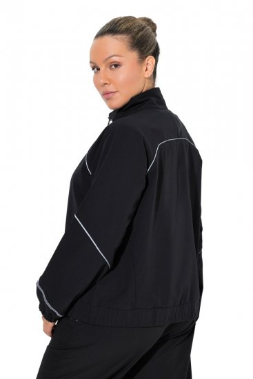 Ulla Popken 833237 Veste de sport à détails réfléchissants Noir - Vestes - Vestes femme grande taille