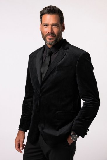 JP1880 Jacket Velvet Business Smoking Black - Costumes - Costumes grandes tailles 