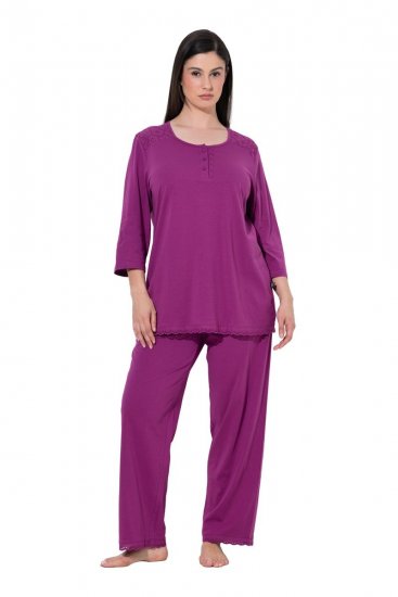 Ulla Popken 833660 Pyjama Violet - Pyjamas/vêtements de détente - 