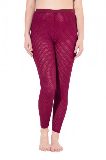 Ulla Popken 833718 Legging collant en dentelle Rouge baie - Collants & chaussettes - 