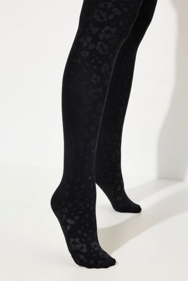 Ulla Popken 833809 Collant à imprimé animal Noir - Collants & chaussettes - 
