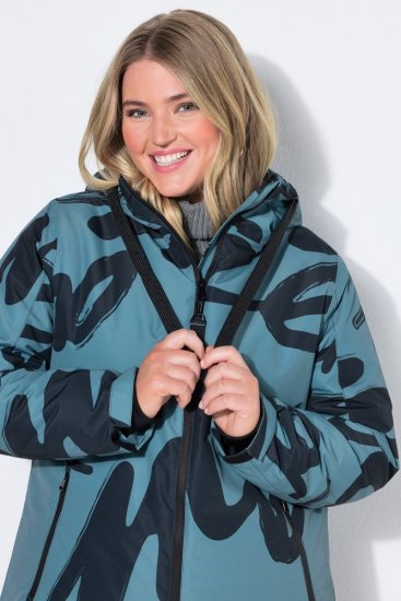Ulla Popken 833977 Manteau technique Turquoise - Manteaux - Manteaux femme grande taille