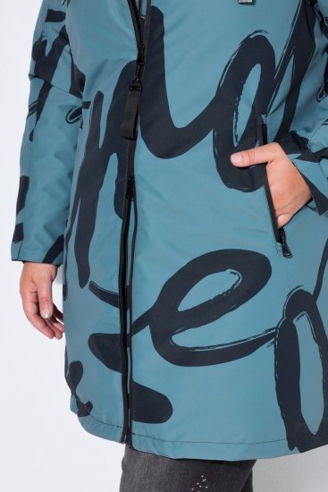 Ulla Popken 833977 Manteau technique Turquoise - Manteaux - Manteaux femme grande taille