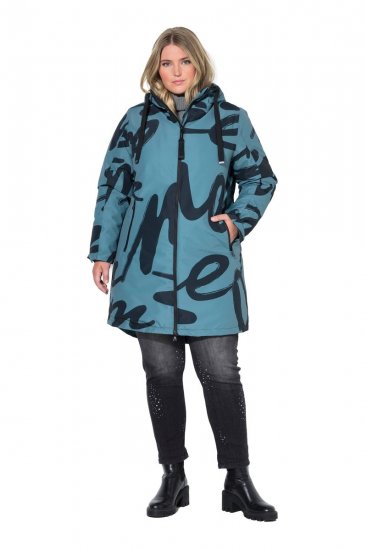 Ulla Popken 833977 Manteau technique Turquoise - Manteaux - Manteaux femme grande taille