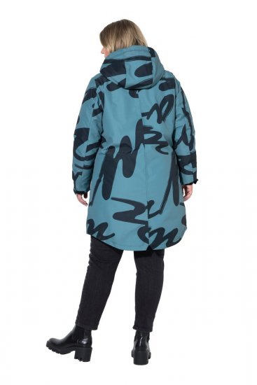 Ulla Popken 833977 Manteau technique Turquoise - Manteaux - Manteaux femme grande taille