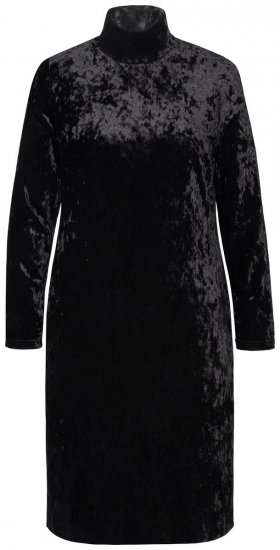 Ulla Popken 834234 Robe en velours à col roulé Noir - Robes de soirée - Robes de soirée grande taille