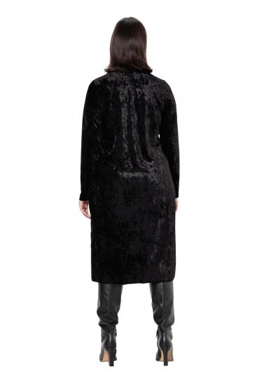 Ulla Popken 834234 Robe en velours à col roulé Noir - Robes de soirée - Robes de soirée grande taille