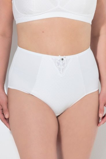 Ulla Popken 834307 Culotte gainante en dentelle Blanc cassé - Lingerie gainante - 