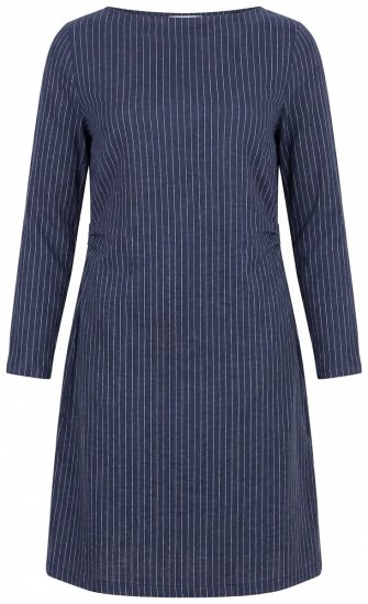 Ulla Popken 834371 Robe sweat rayée Bleu marine - Robes sweat - 