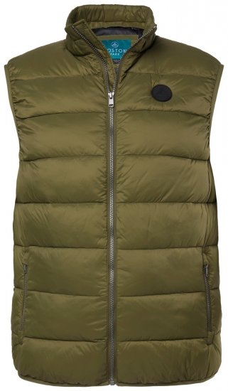 Boston Park 460 Gilet matelassé à col montant Vert olive - Vestes - Vestes Homme Grandes Tailles
