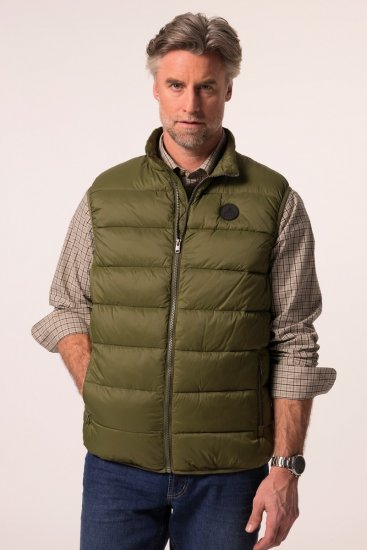 Boston Park 460 Gilet matelassé à col montant Vert olive - Vestes - Vestes Homme Grandes Tailles