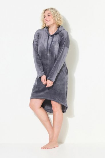 Ulla Popken 834550 Robe à manches longues et capuche Anthracite - Robes sweat - 