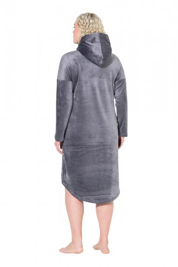 Ulla Popken 834550 Robe à manches longues et capuche Anthracite - Robes sweat - 