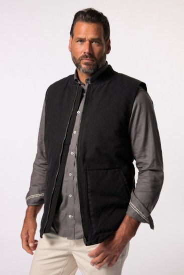 JP1880 834734 Gilet canvas Noir - Vestes - Vestes Homme Grandes Tailles