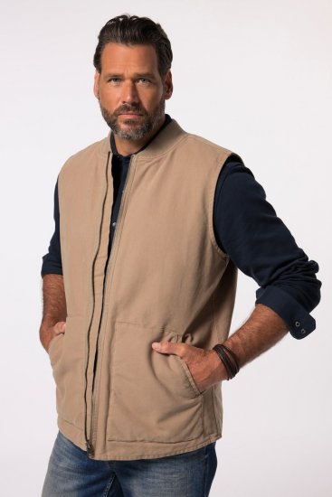 JP1880 834734 Gilet canvas Beige foncé - Vestes - Vestes Homme Grandes Tailles
