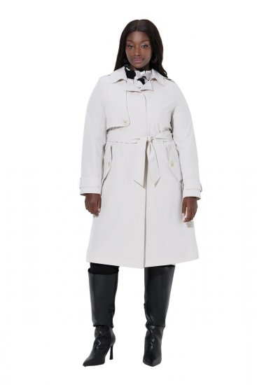 Ulla Popken 834990 Trench Taupe - Manteaux - Manteaux femme grande taille